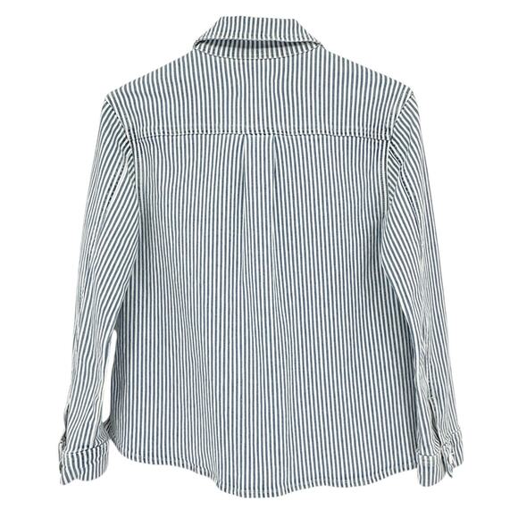 FRAME Engineer Striped Denim Shirt Jacket XS - Picture 3 of 14